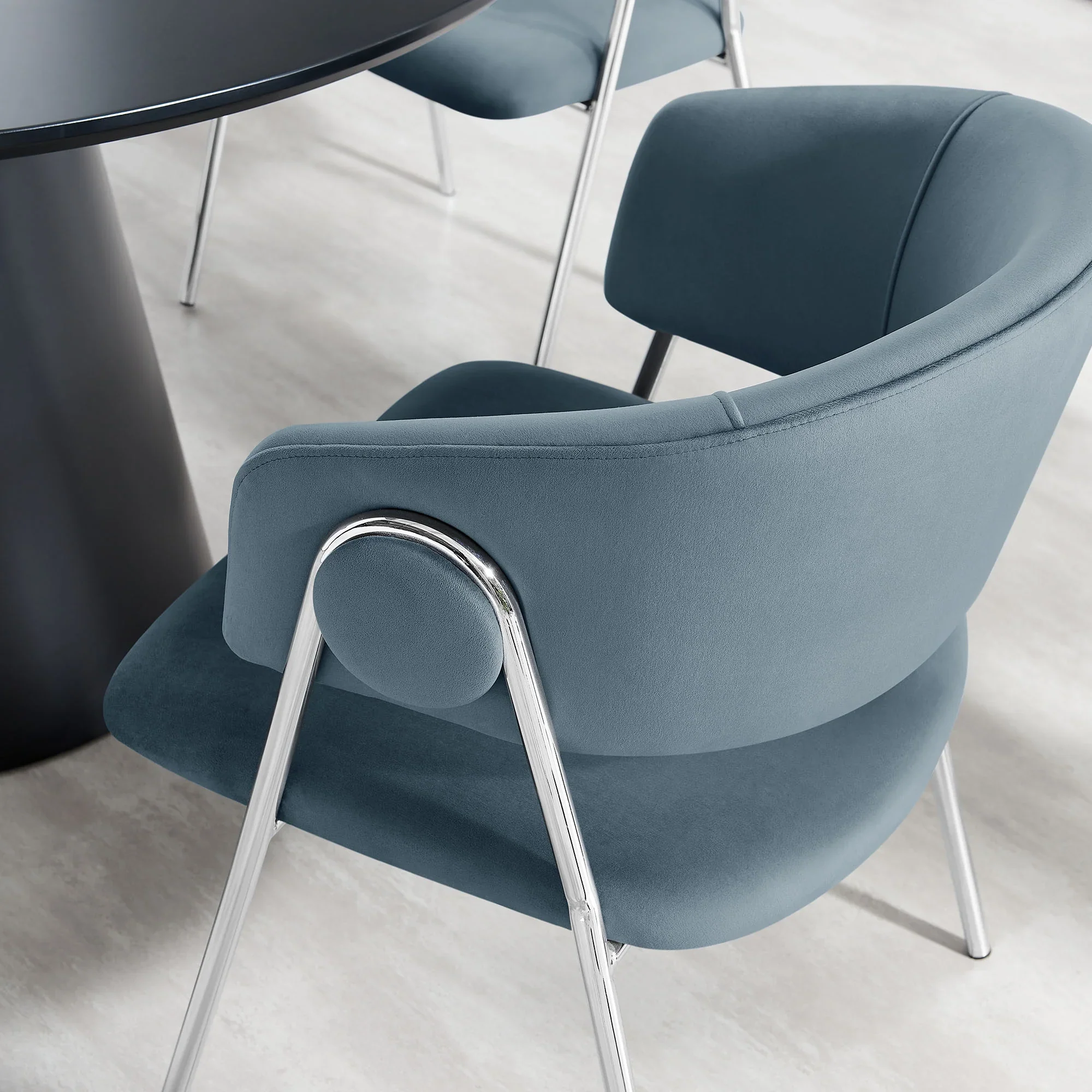 Nella Upholstered Performance Velvet Dining Chair Set of 2 - Image 43