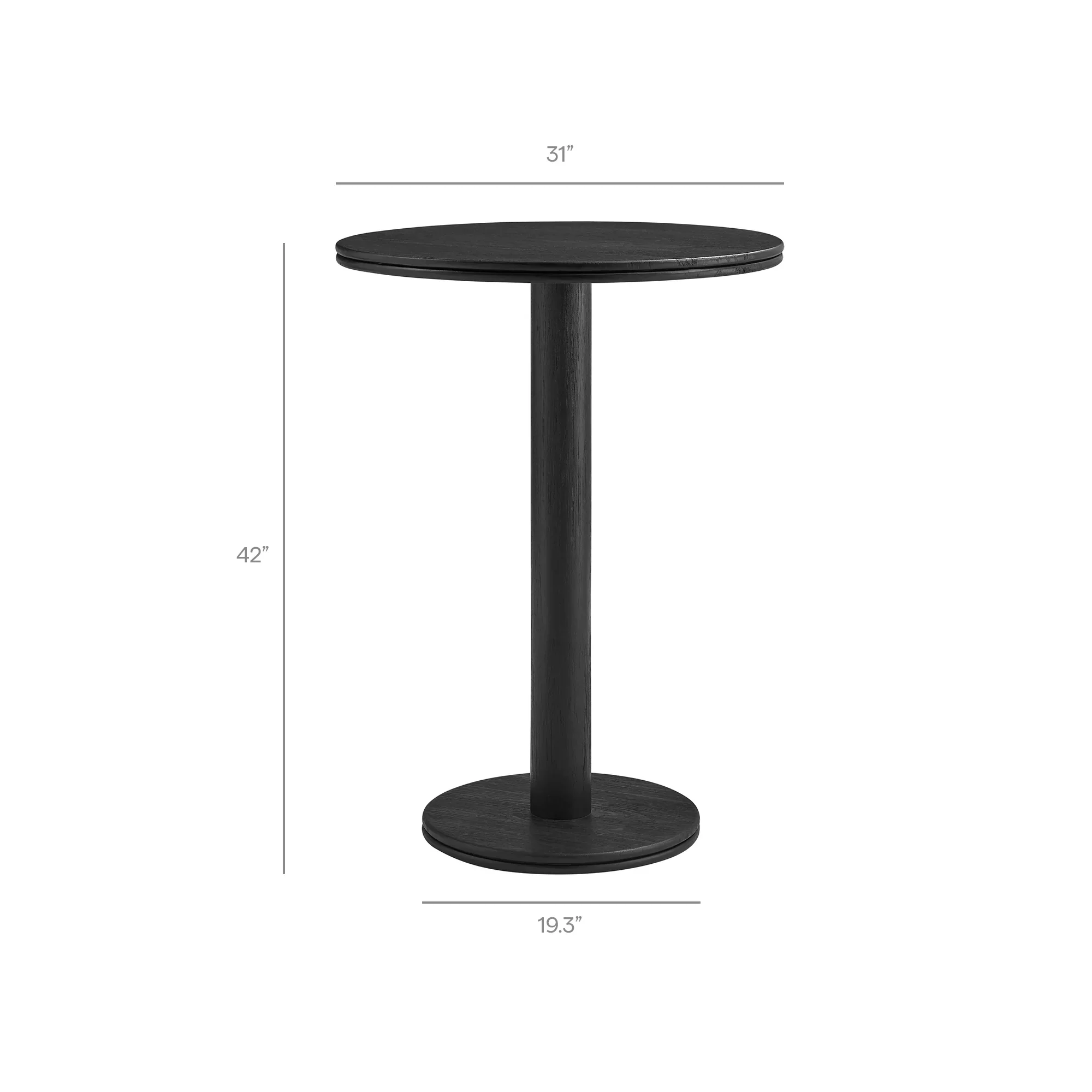Neo 3-Piece Round Indoor - Outdoor Patio Wood Bar Table And Stool Set - Image 13