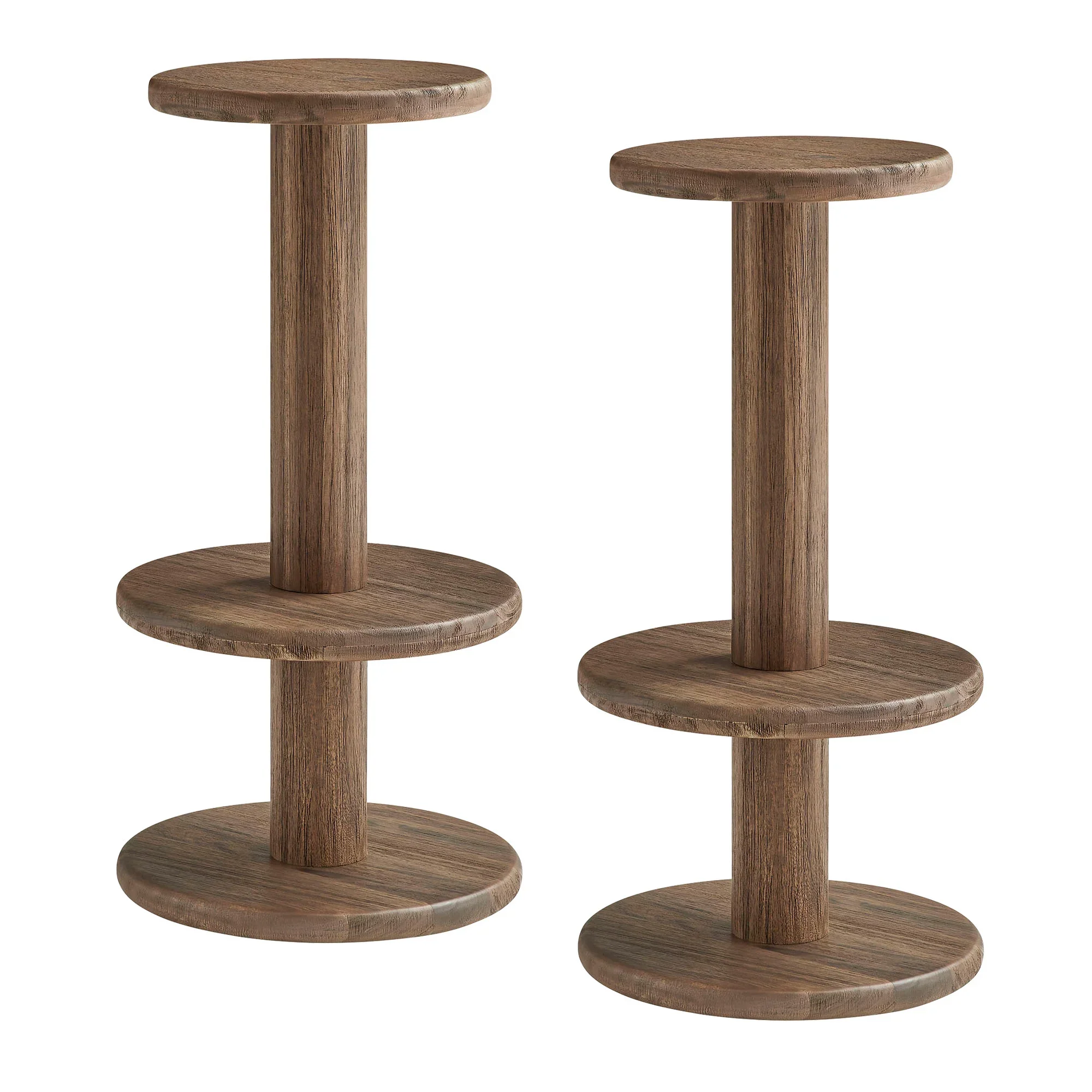 Neo 3-Piece Round Indoor - Outdoor Patio Wood Bar Table And Stool Set - Image 20