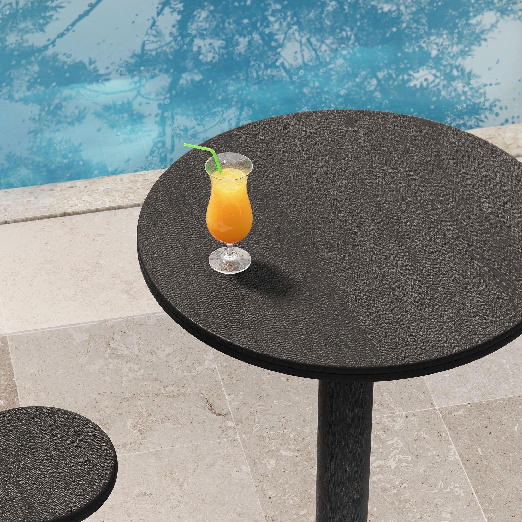 Neo 31 Inch Round Indoor - Outdoor Patio Wood Bar Table - Image 9