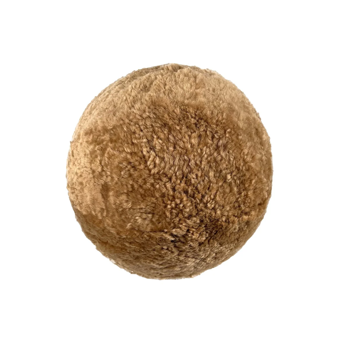 New Zealand Brown Genuine Sheepskin Ball Pillow - Image 5