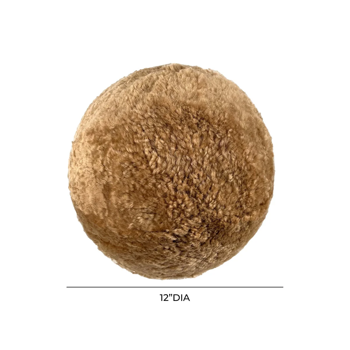 New Zealand Brown Genuine Sheepskin Ball Pillow - Image 8