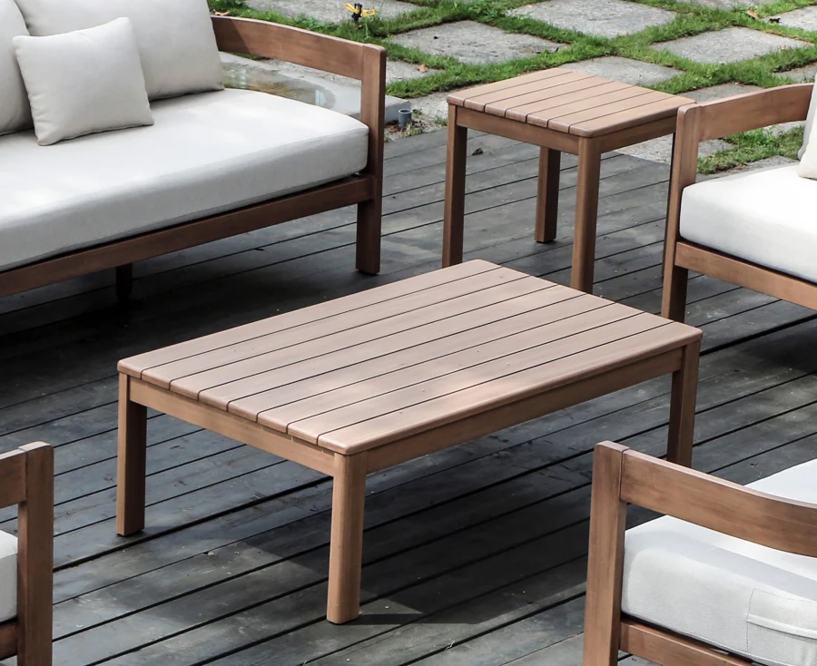 Newport Acacia Wood Outdoor Patio End / Side Table - Image 2