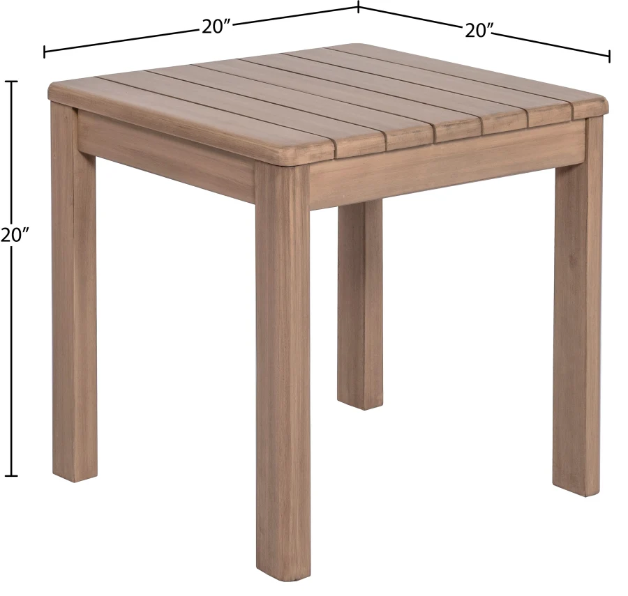 Newport Acacia Wood Outdoor Patio End / Side Table - Image 5