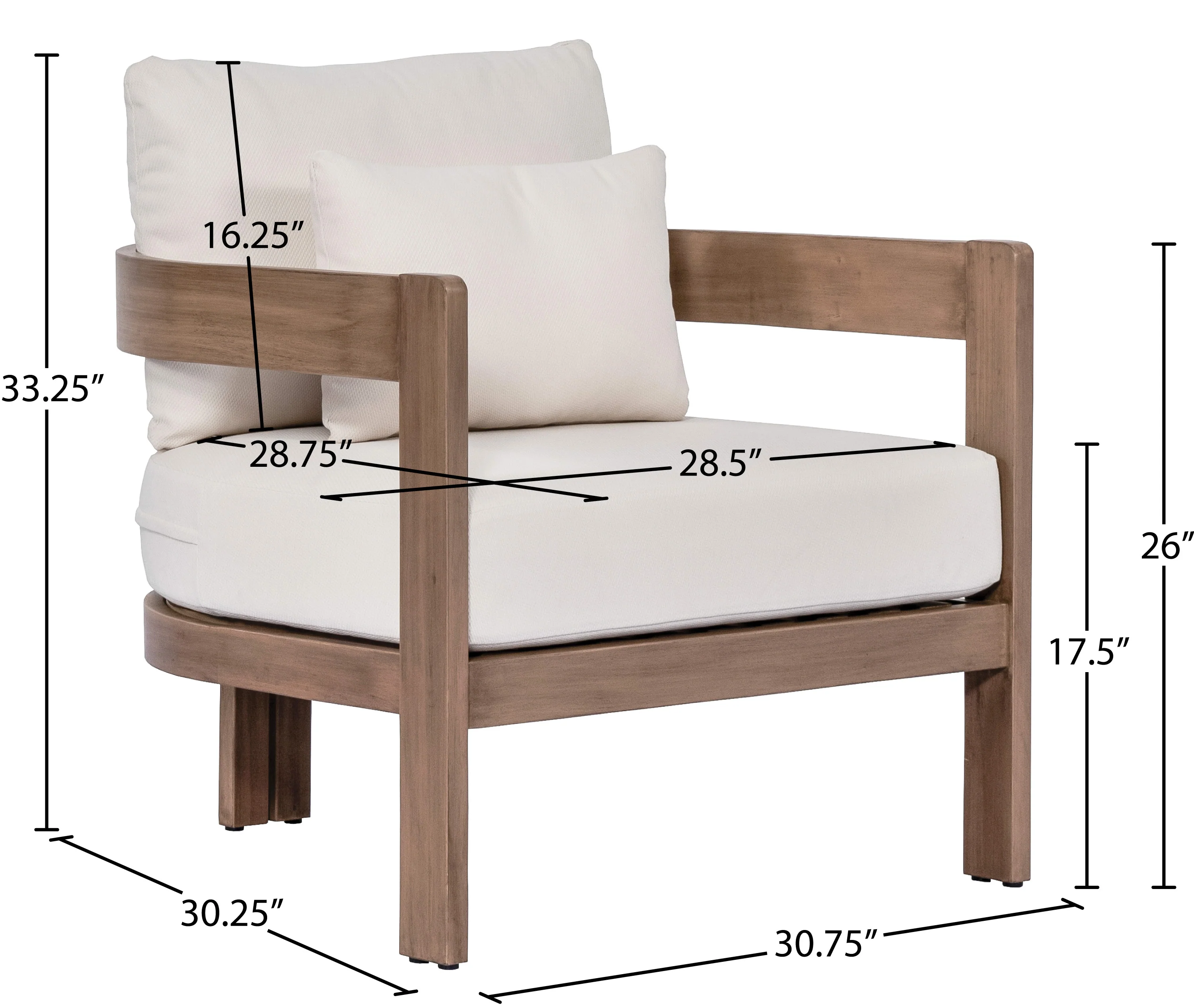 Newport Water Resistant Fabric Upholstered Outdoor Patio Chair - Image 17