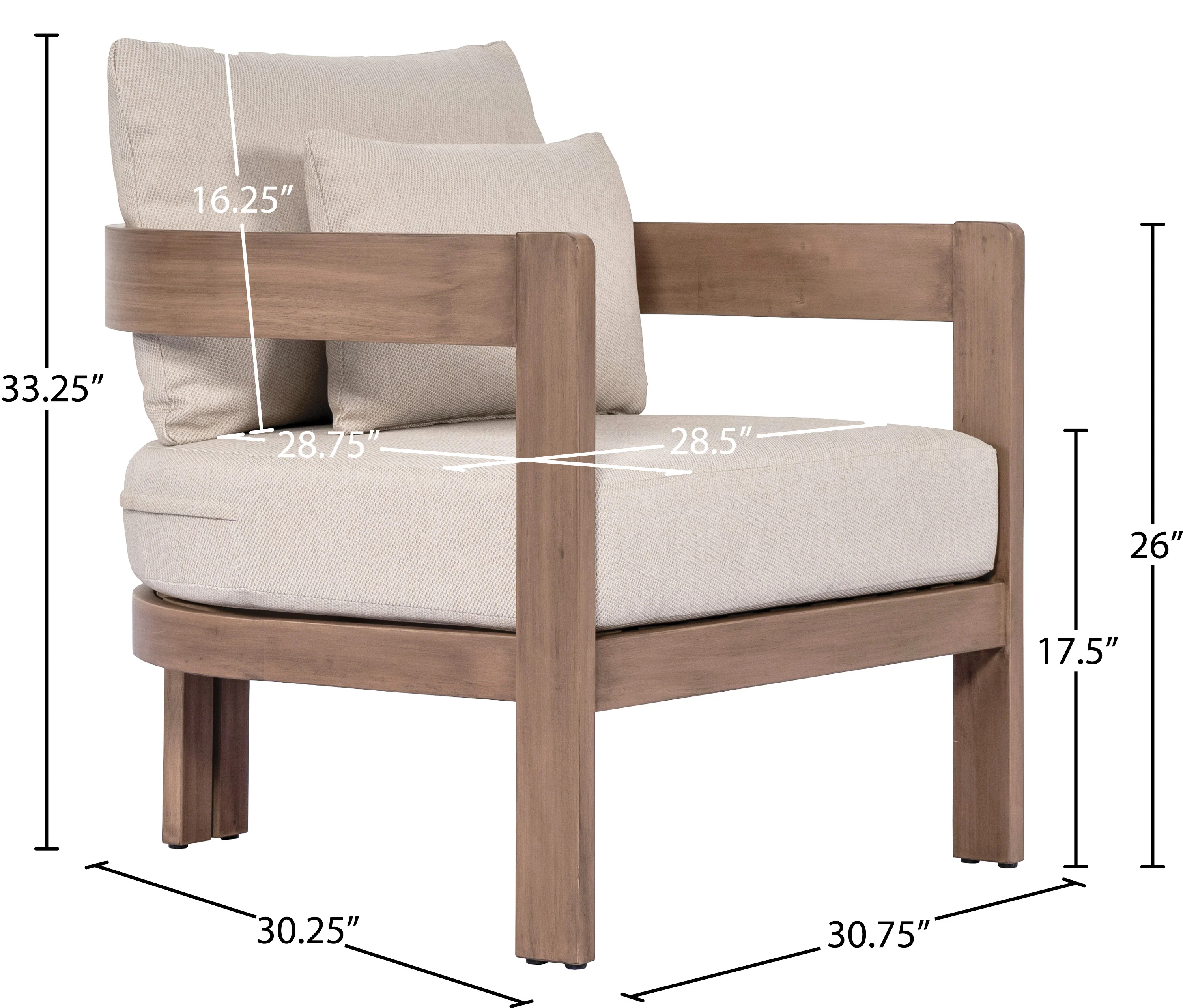 Newport Water Resistant Fabric Upholstered Outdoor Patio Chair - Image 26