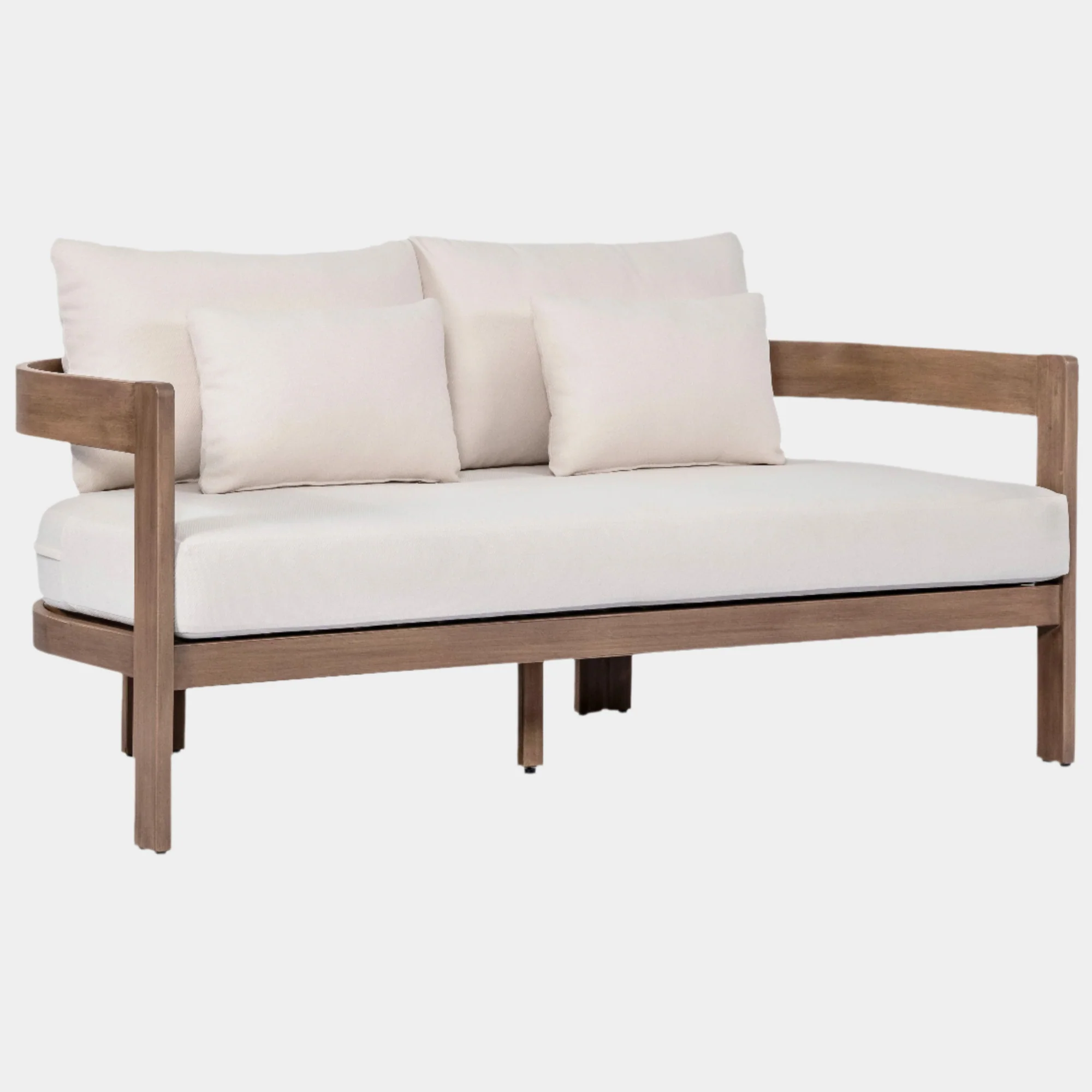 Newport Water Resistant Fabric Upholstered Outdoor Patio Loveseat - Image 10