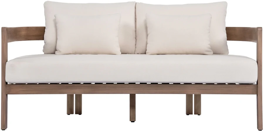 Newport Water Resistant Fabric Upholstered Outdoor Patio Loveseat - Image 12