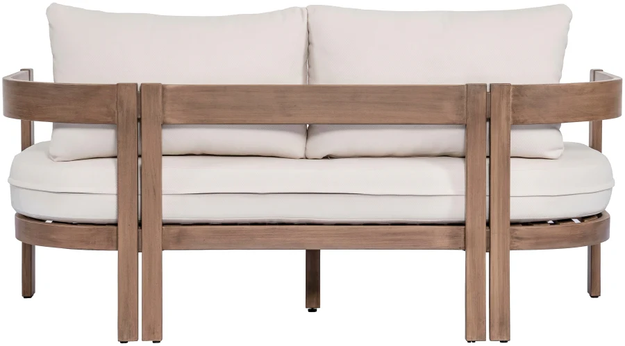 Newport Water Resistant Fabric Upholstered Outdoor Patio Loveseat - Image 14