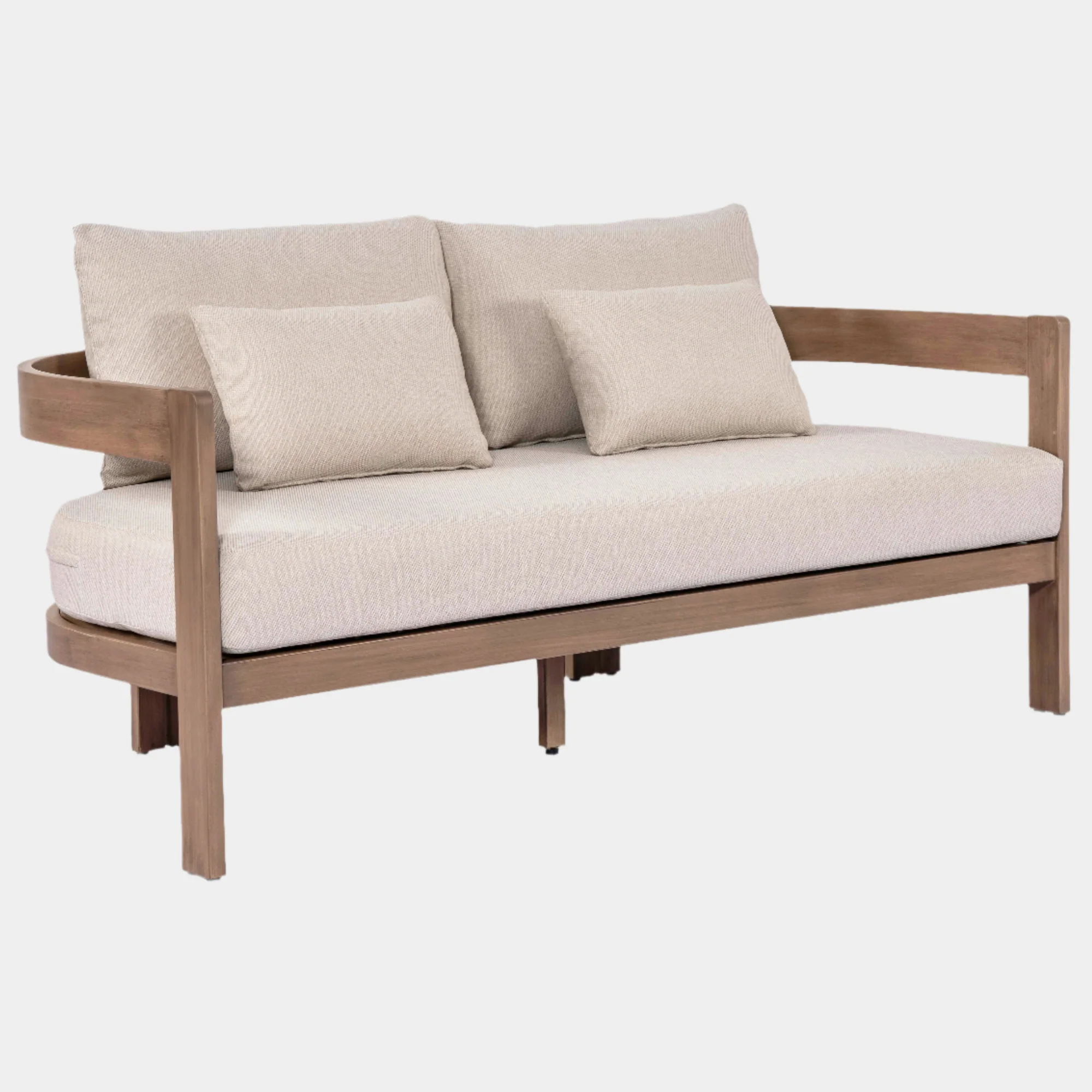 Newport Water Resistant Fabric Upholstered Outdoor Patio Loveseat - Image 19