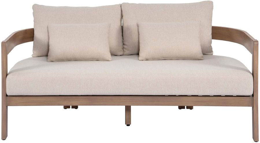 Newport Water Resistant Fabric Upholstered Outdoor Patio Loveseat - Image 21