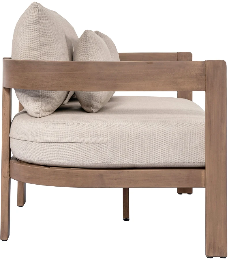 Newport Water Resistant Fabric Upholstered Outdoor Patio Loveseat - Image 22