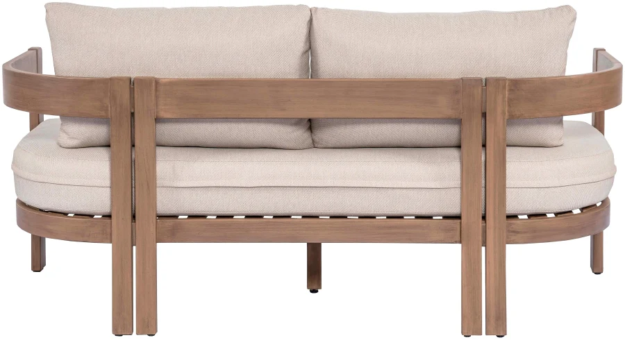 Newport Water Resistant Fabric Upholstered Outdoor Patio Loveseat - Image 23