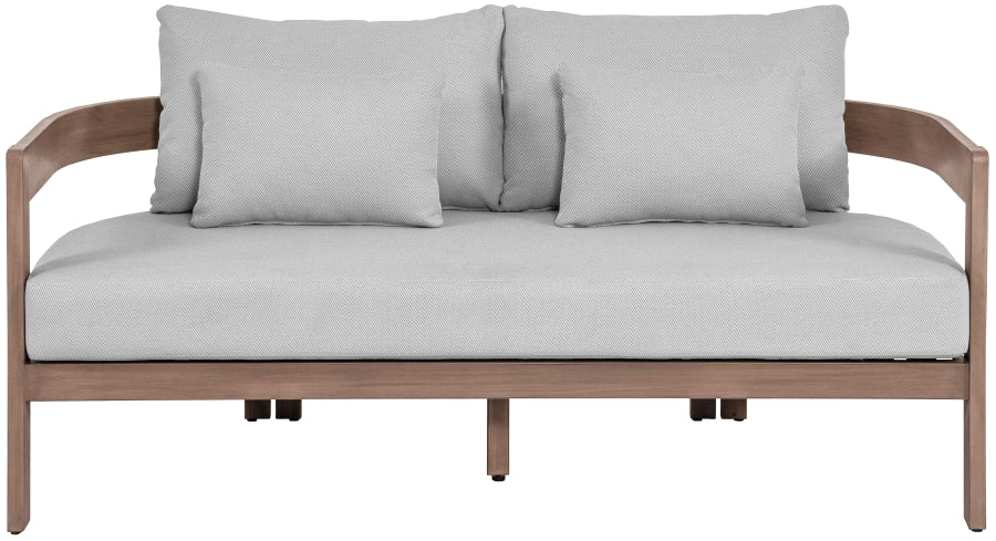 Newport Water Resistant Fabric Upholstered Outdoor Patio Loveseat - Image 3