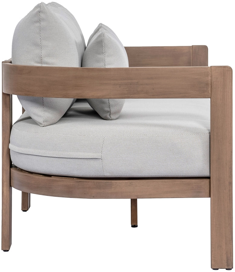 Newport Water Resistant Fabric Upholstered Outdoor Patio Loveseat - Image 4