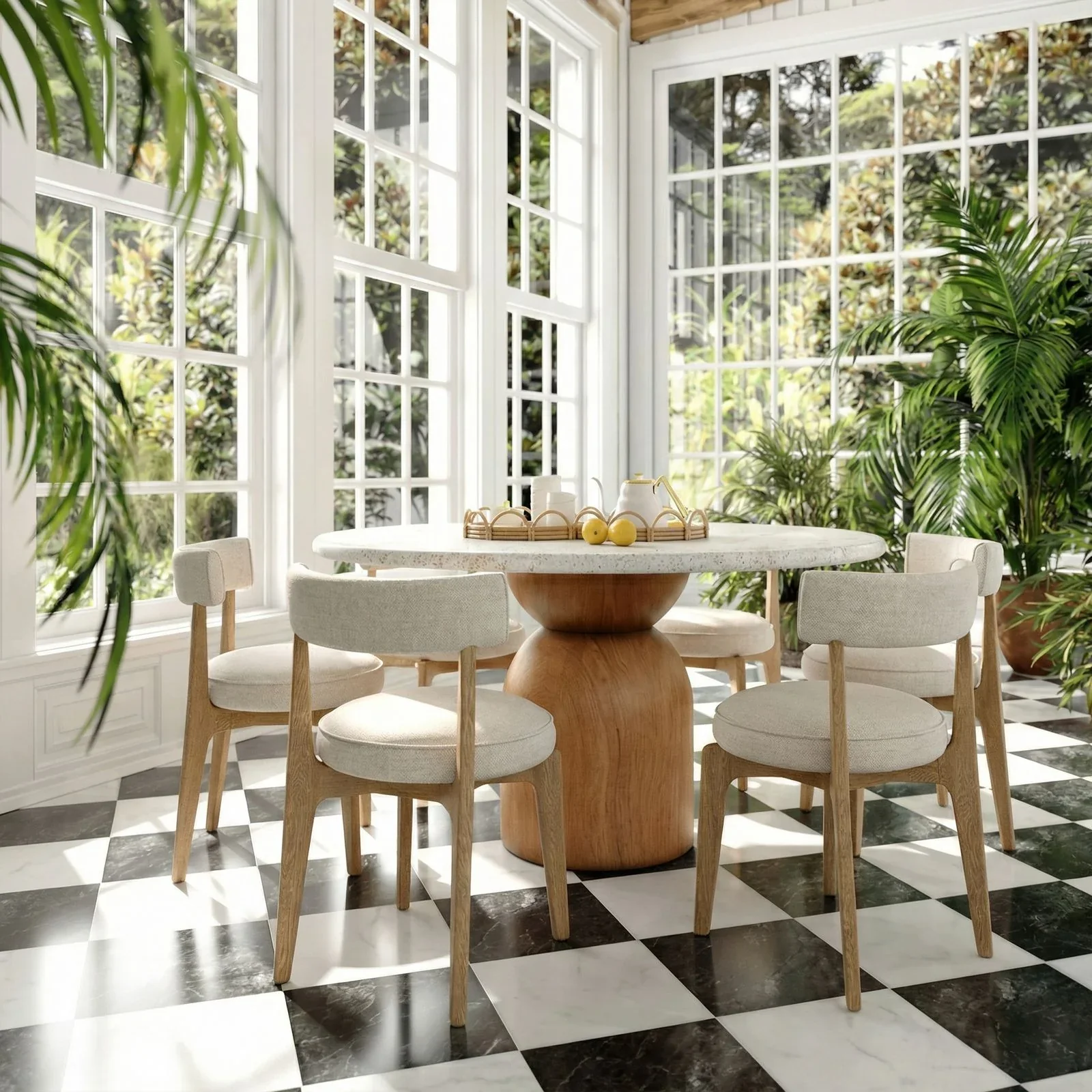 Nikita Cream Performance Fabric Dining Chair - Image 2