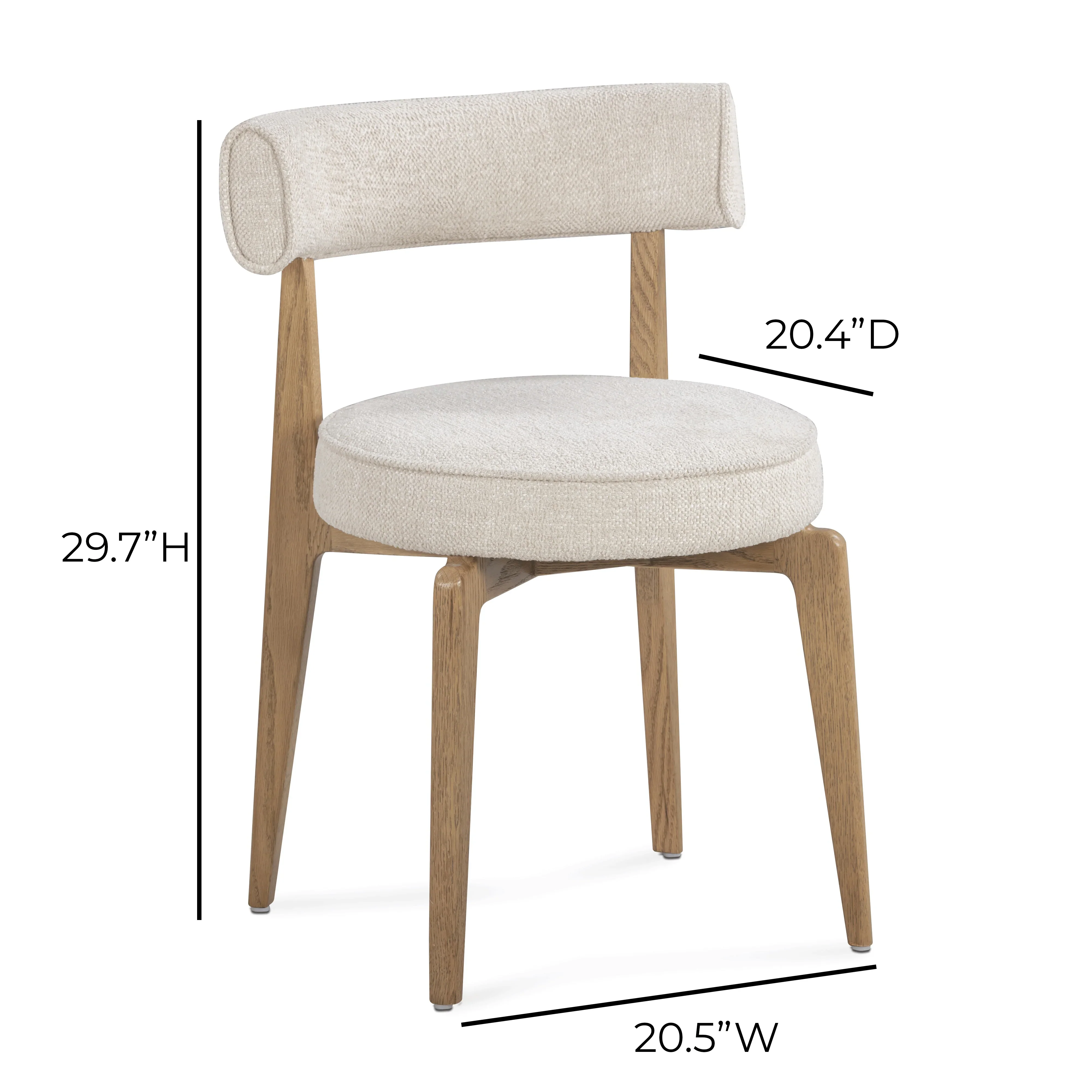 Nikita Cream Performance Fabric Dining Chair - Image 8