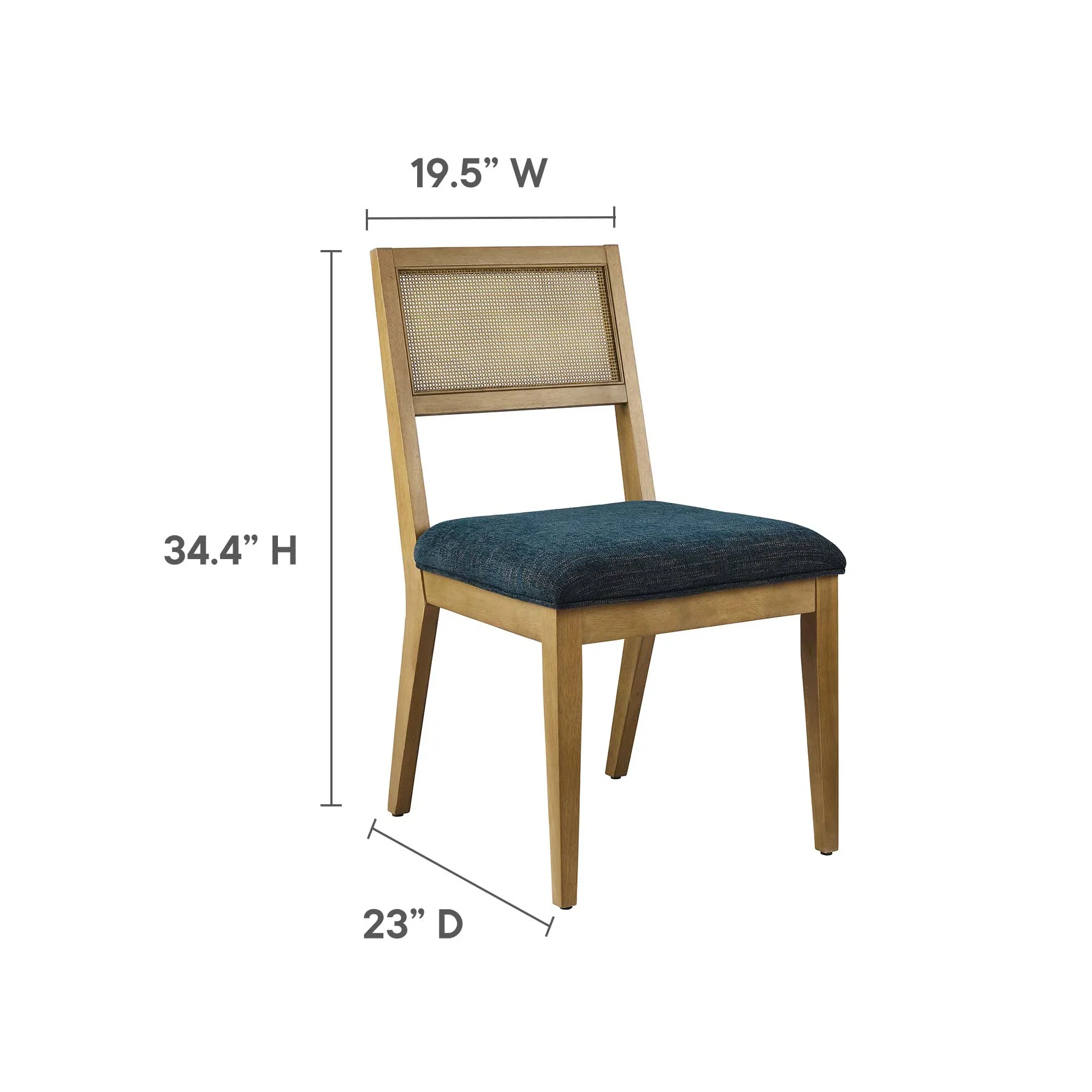 Nimba Faux Rattan Fabric Dining Chairs Set of 2 - Image 10