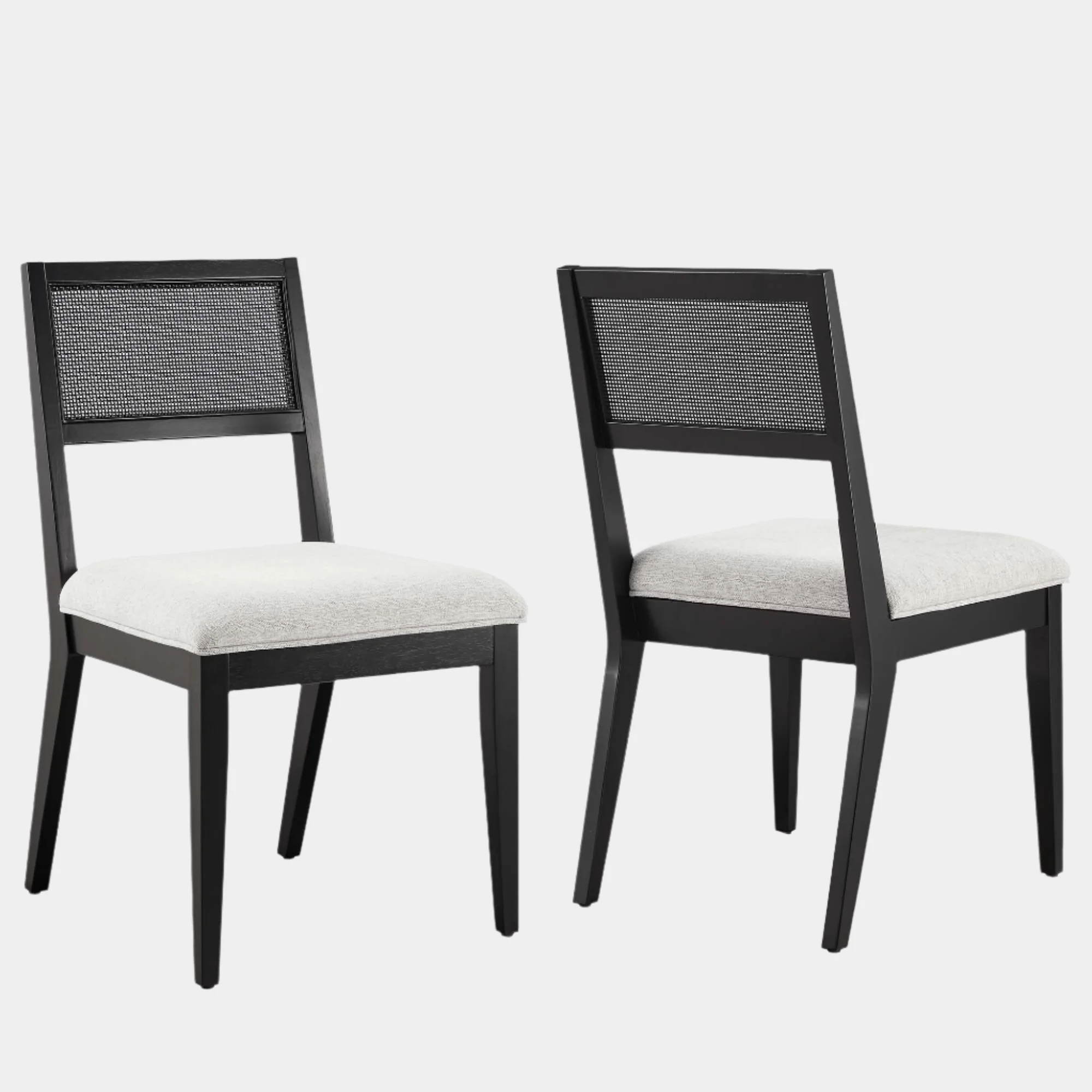 Nimba Faux Rattan Fabric Dining Chairs Set of 2 - Image 11