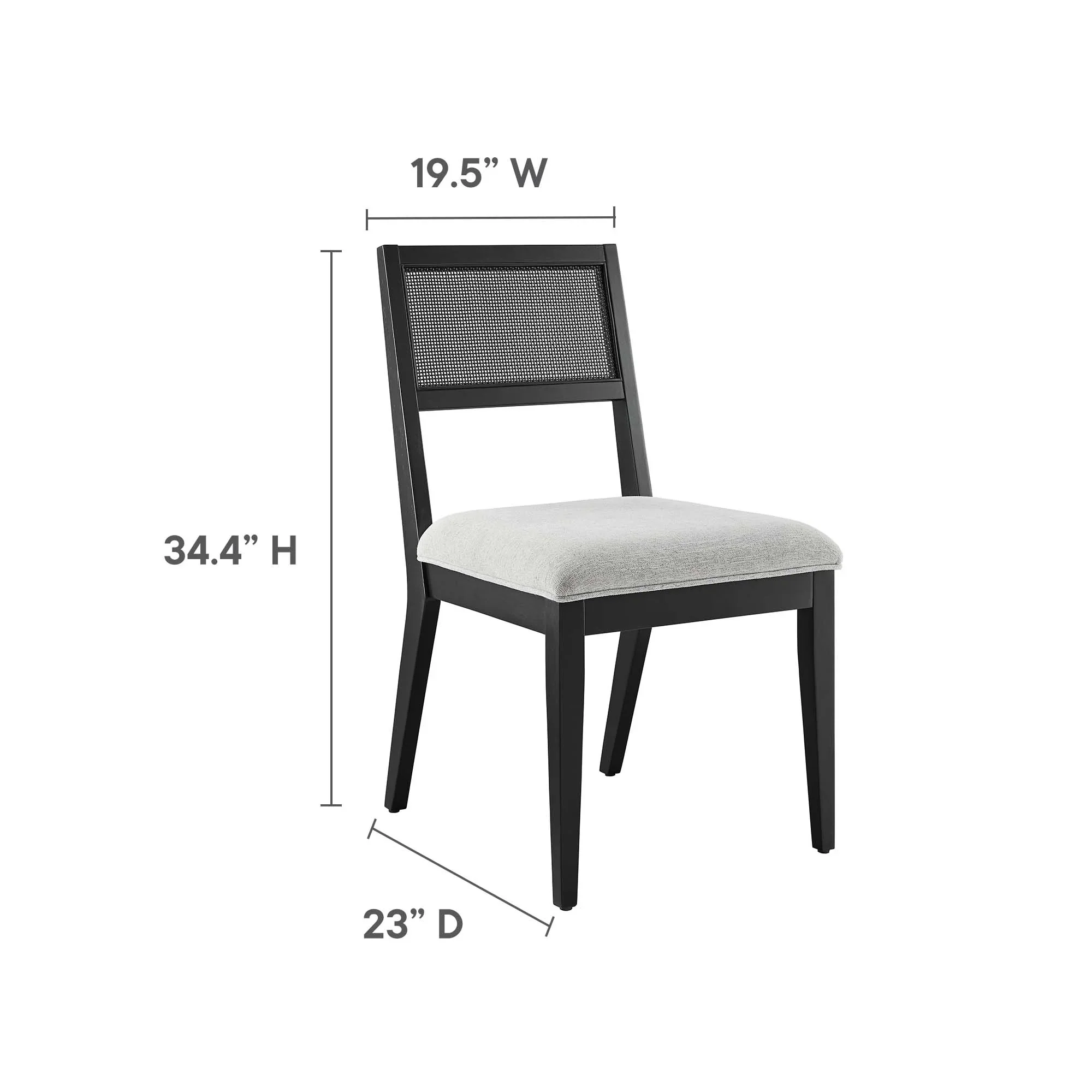 Nimba Faux Rattan Fabric Dining Chairs Set of 2 - Image 20
