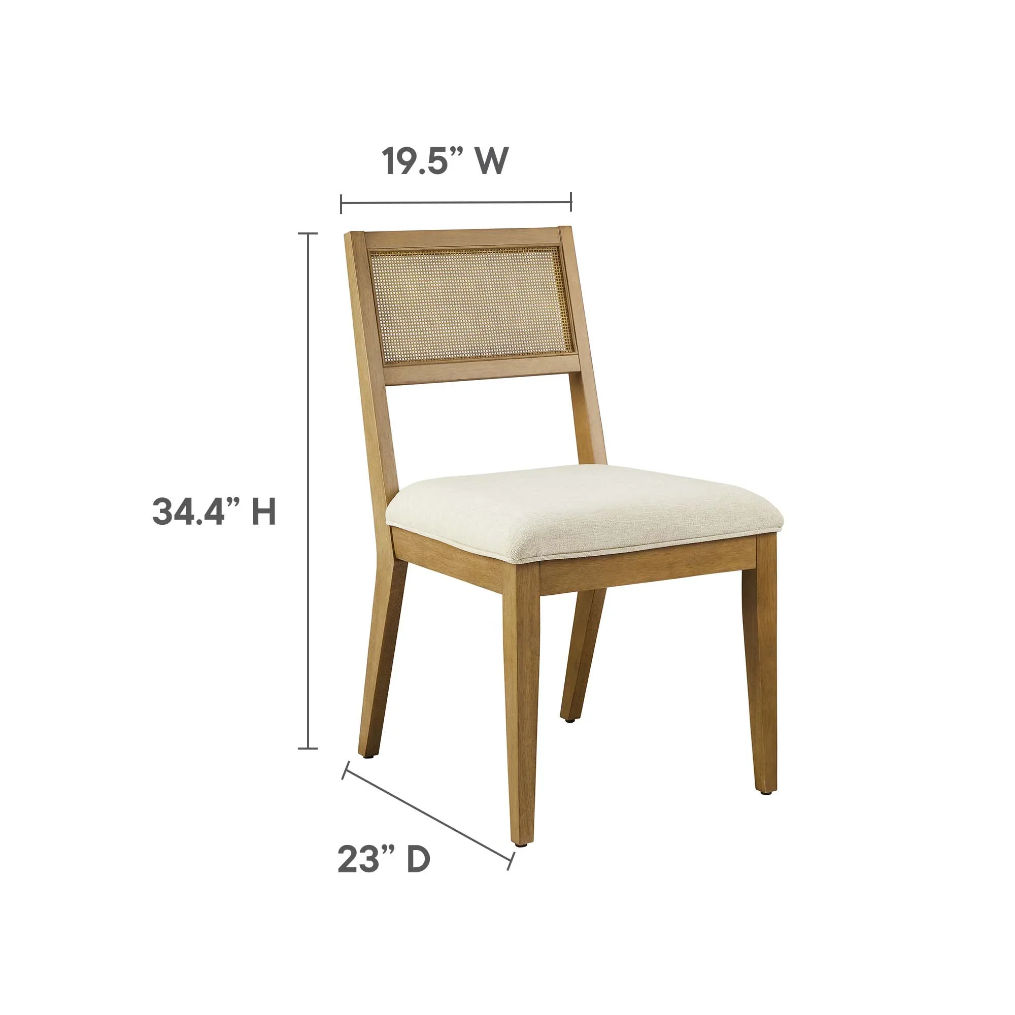 Nimba Faux Rattan Fabric Dining Chairs Set of 2 - Image 30