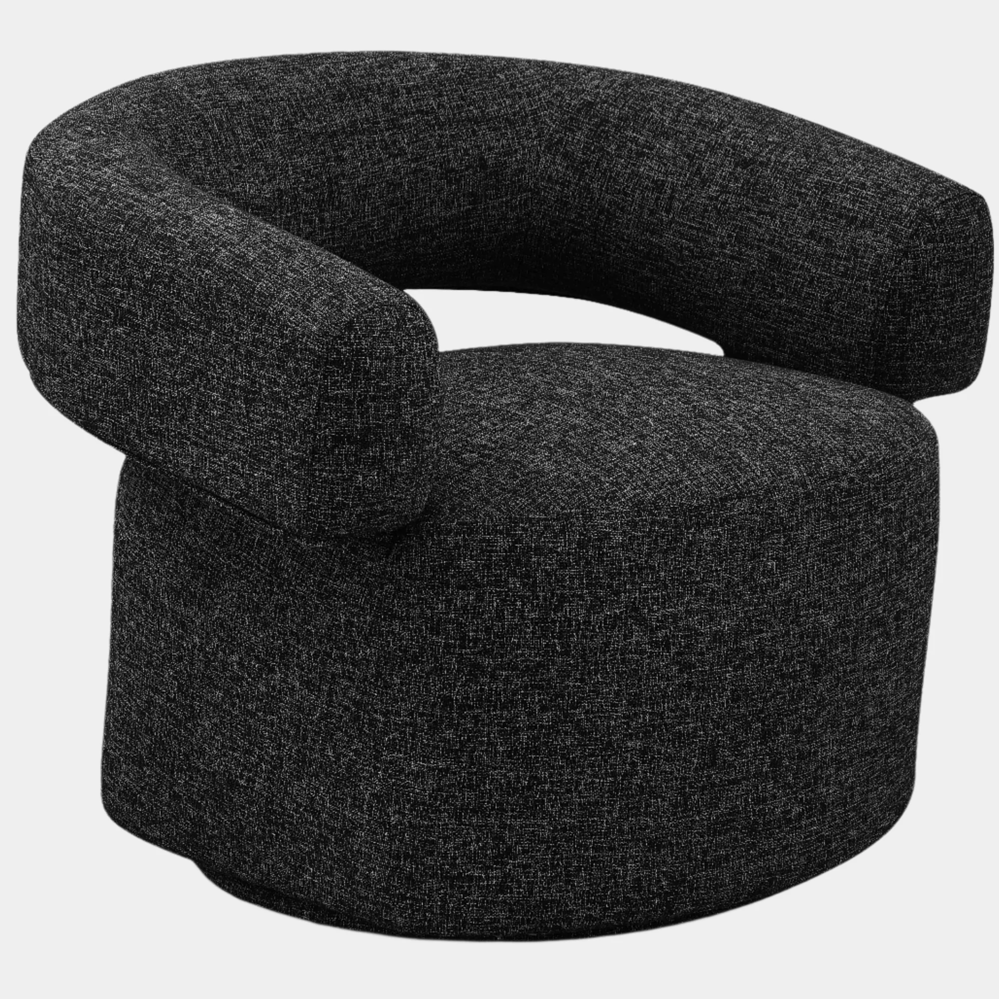 Niya Linen Textured Fabric Upholstered Swivel Accent Chair