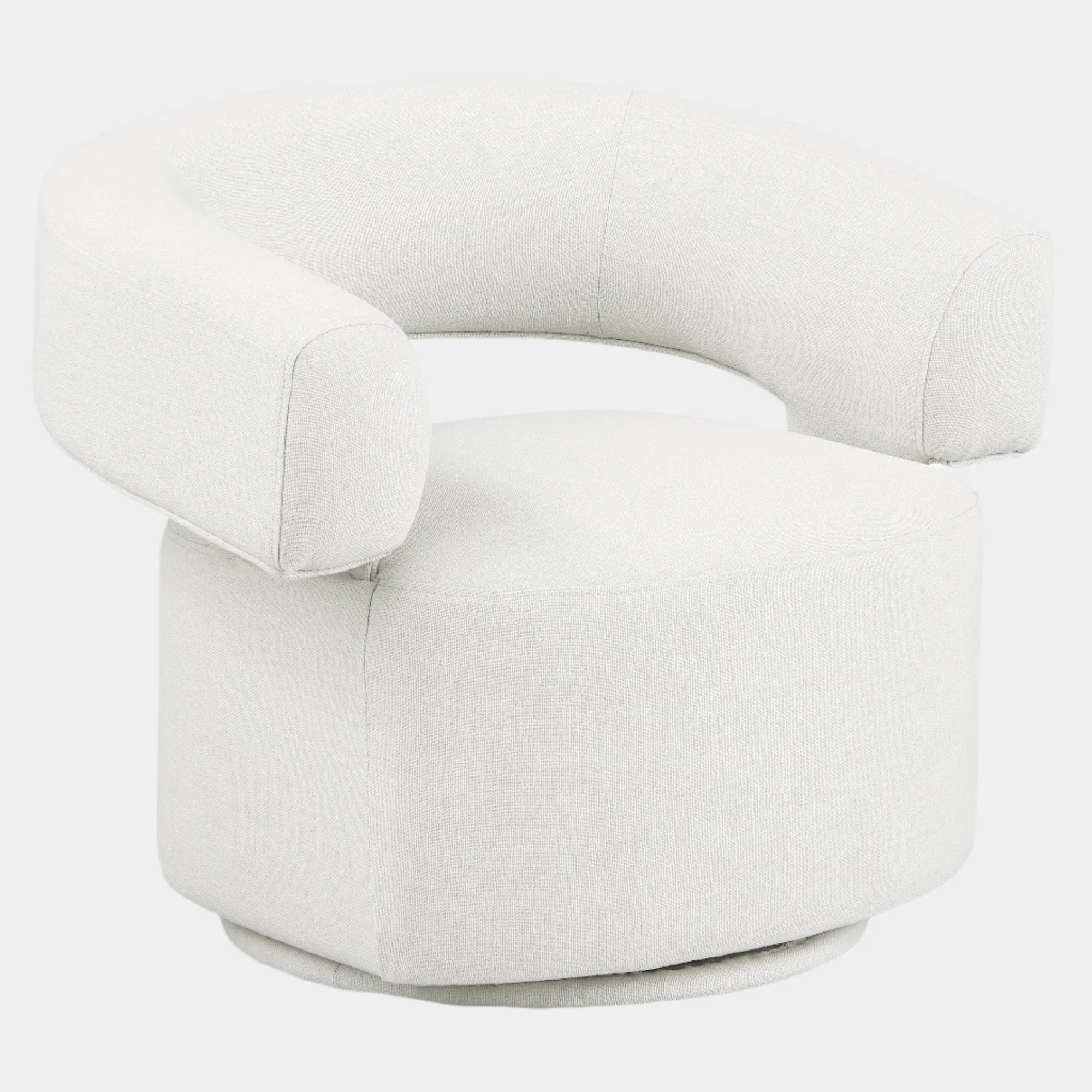 Niya Linen Textured Fabric Upholstered Swivel Accent Chair - Image 11