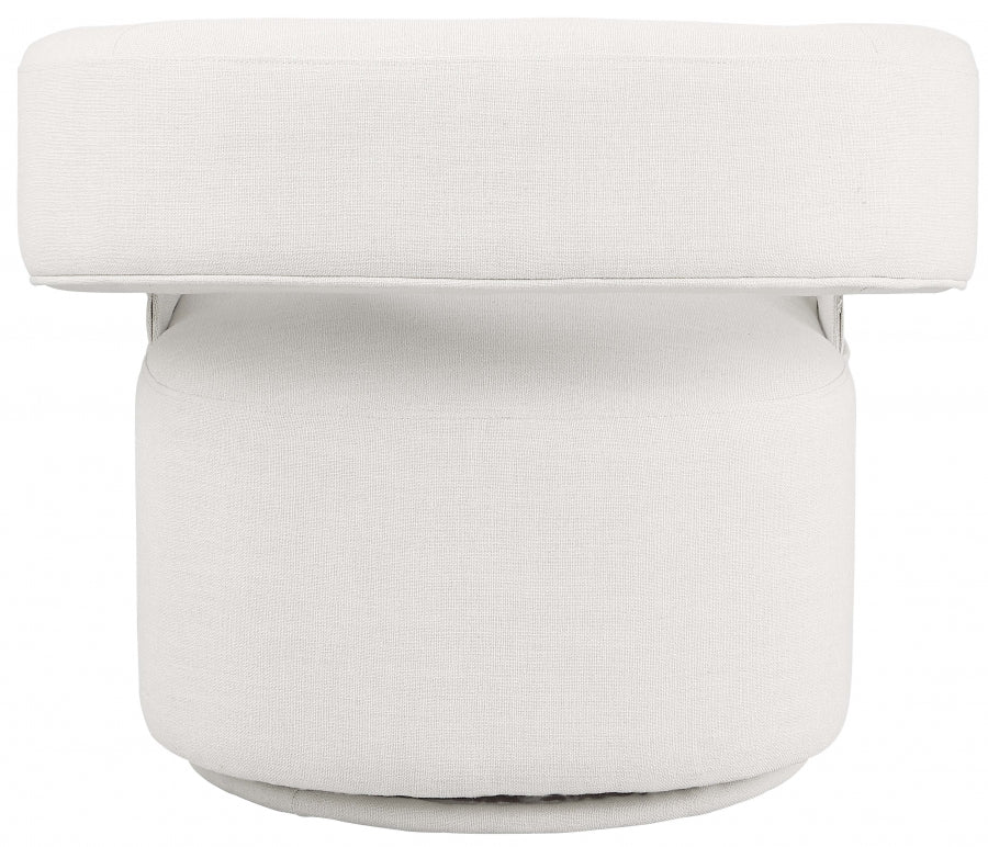 Niya Linen Textured Fabric Upholstered Swivel Accent Chair - Image 13