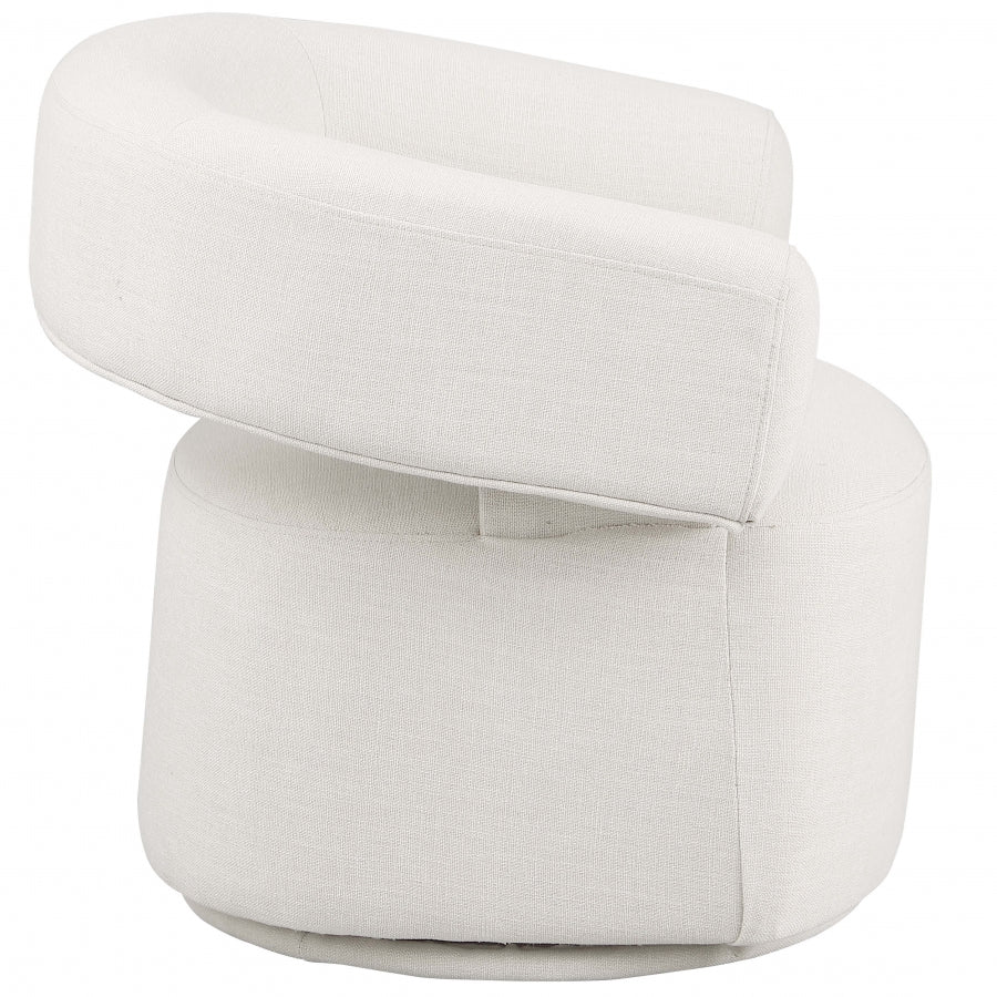 Niya Linen Textured Fabric Upholstered Swivel Accent Chair - Image 14