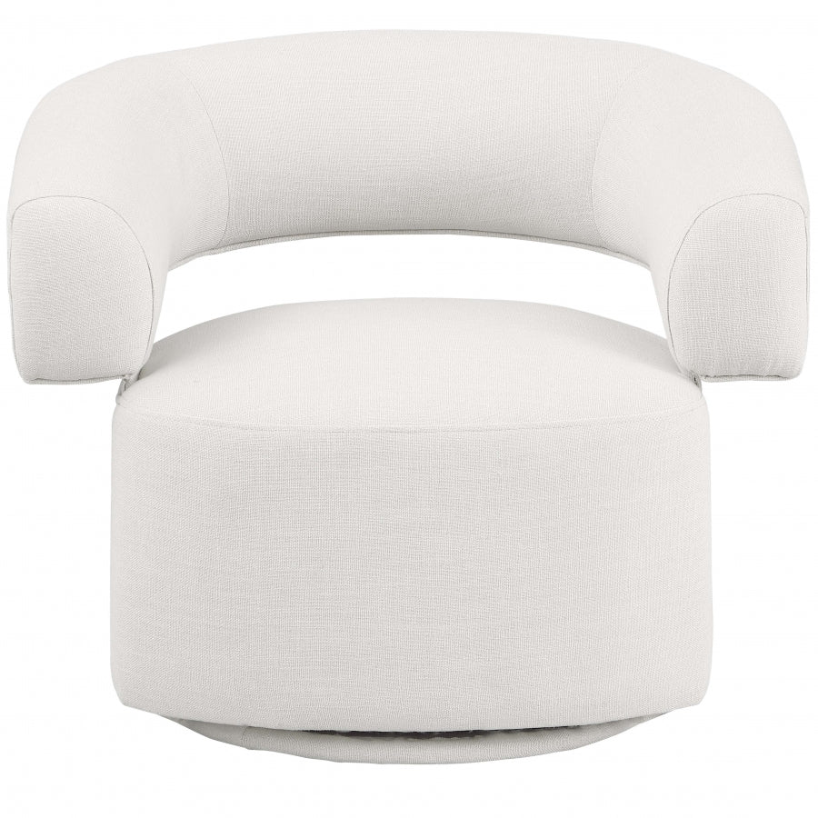 Niya Linen Textured Fabric Upholstered Swivel Accent Chair - Image 15