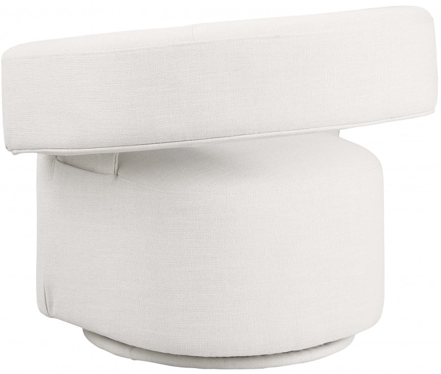 Niya Linen Textured Fabric Upholstered Swivel Accent Chair - Image 16
