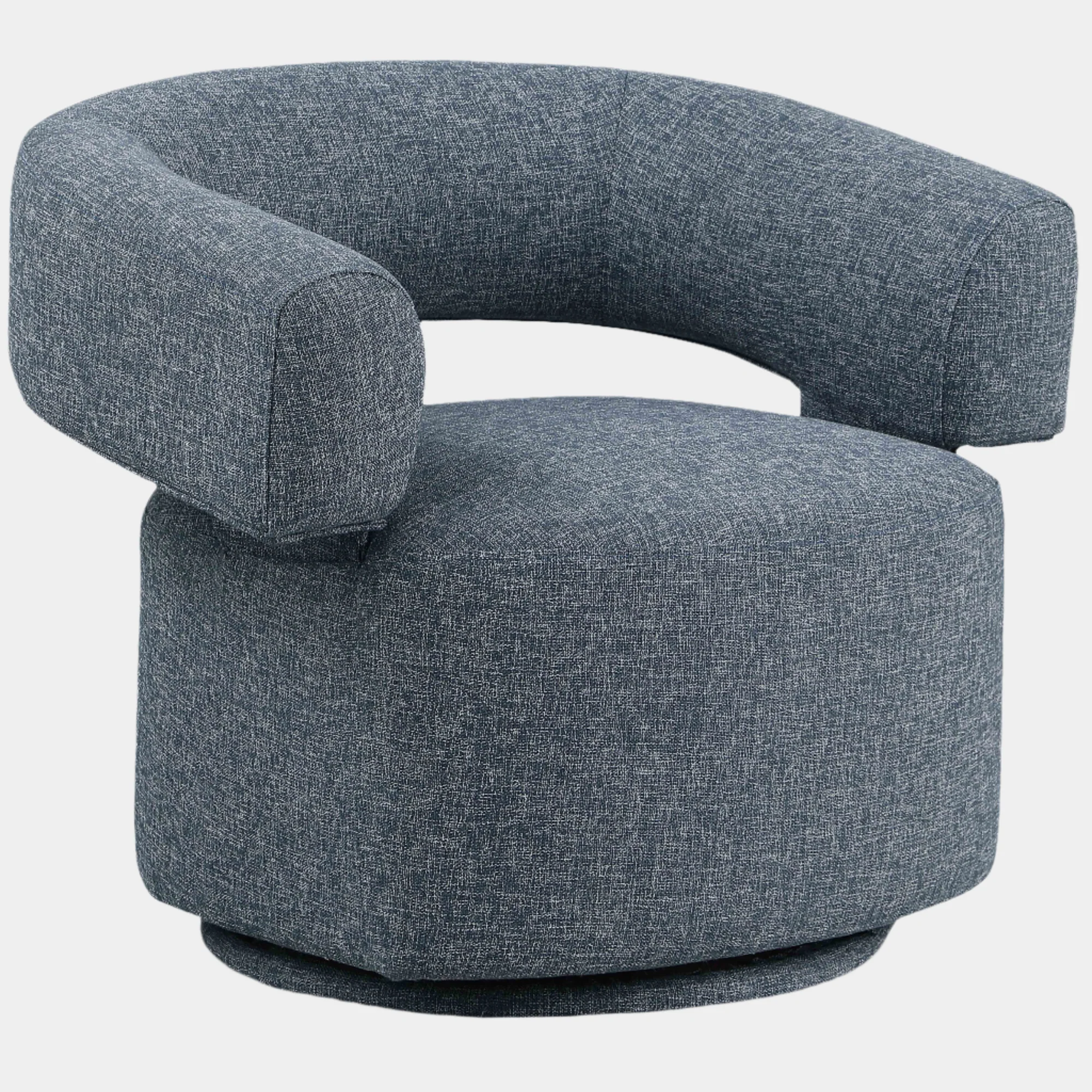 Niya Linen Textured Fabric Upholstered Swivel Accent Chair - Image 21