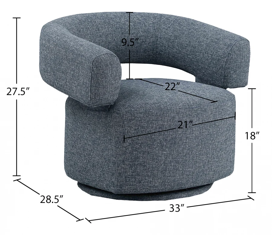 Niya Linen Textured Fabric Upholstered Swivel Accent Chair - Image 29