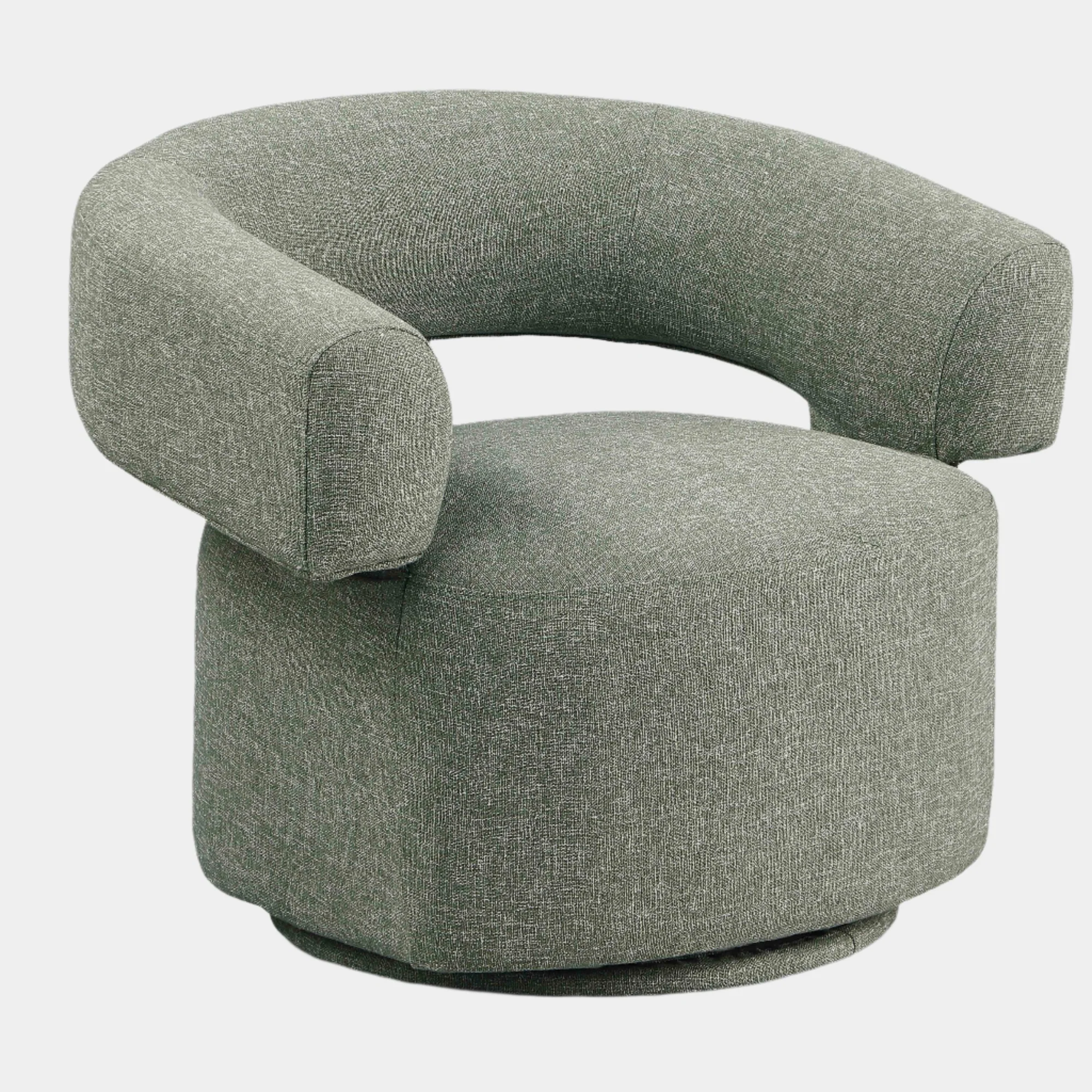Niya Linen Textured Fabric Upholstered Swivel Accent Chair - Image 31