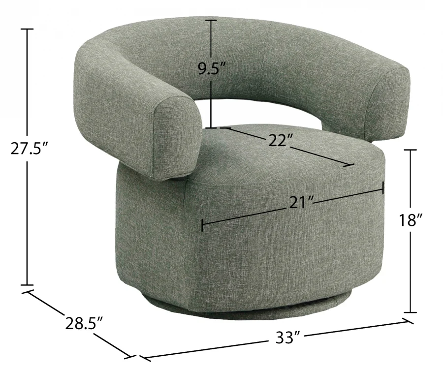 Niya Linen Textured Fabric Upholstered Swivel Accent Chair - Image 39