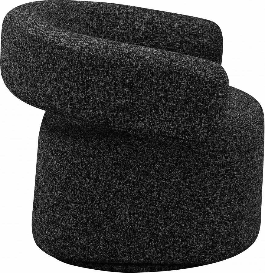 Niya Linen Textured Fabric Upholstered Swivel Accent Chair - Image 4