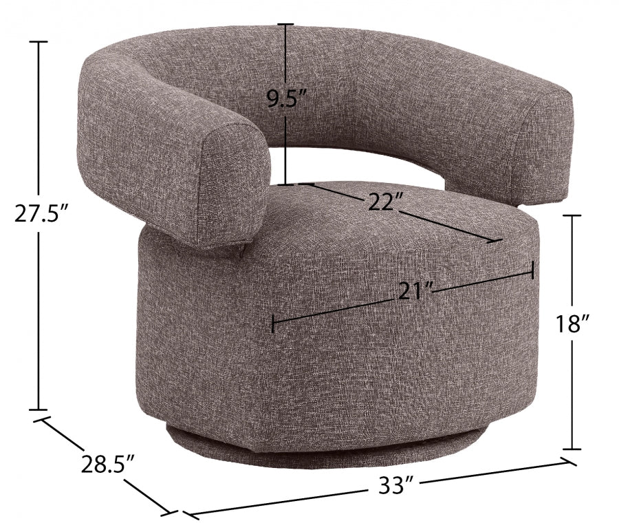 Niya Linen Textured Fabric Upholstered Swivel Accent Chair - Image 48