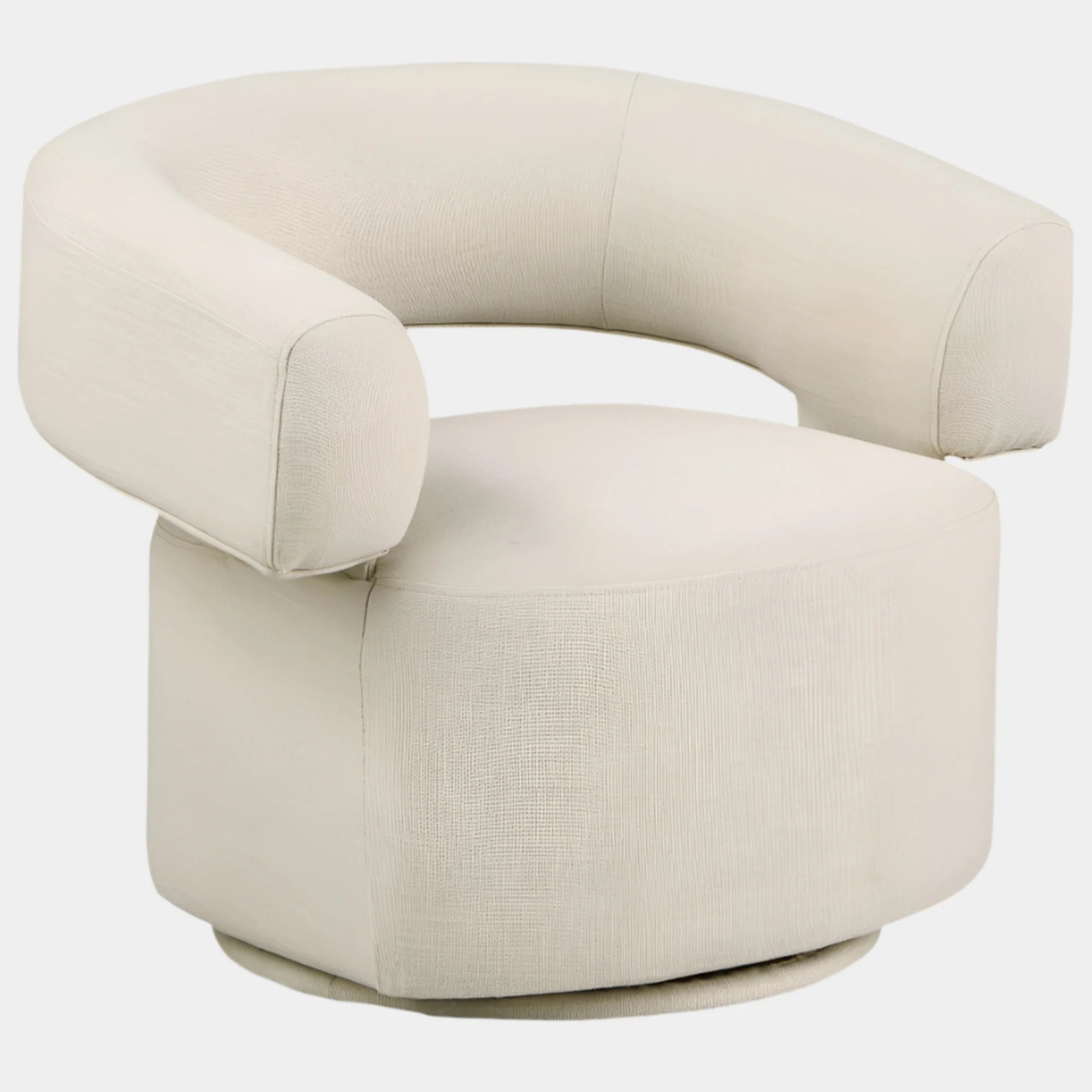 Niya Linen Textured Fabric Upholstered Swivel Accent Chair - Image 50