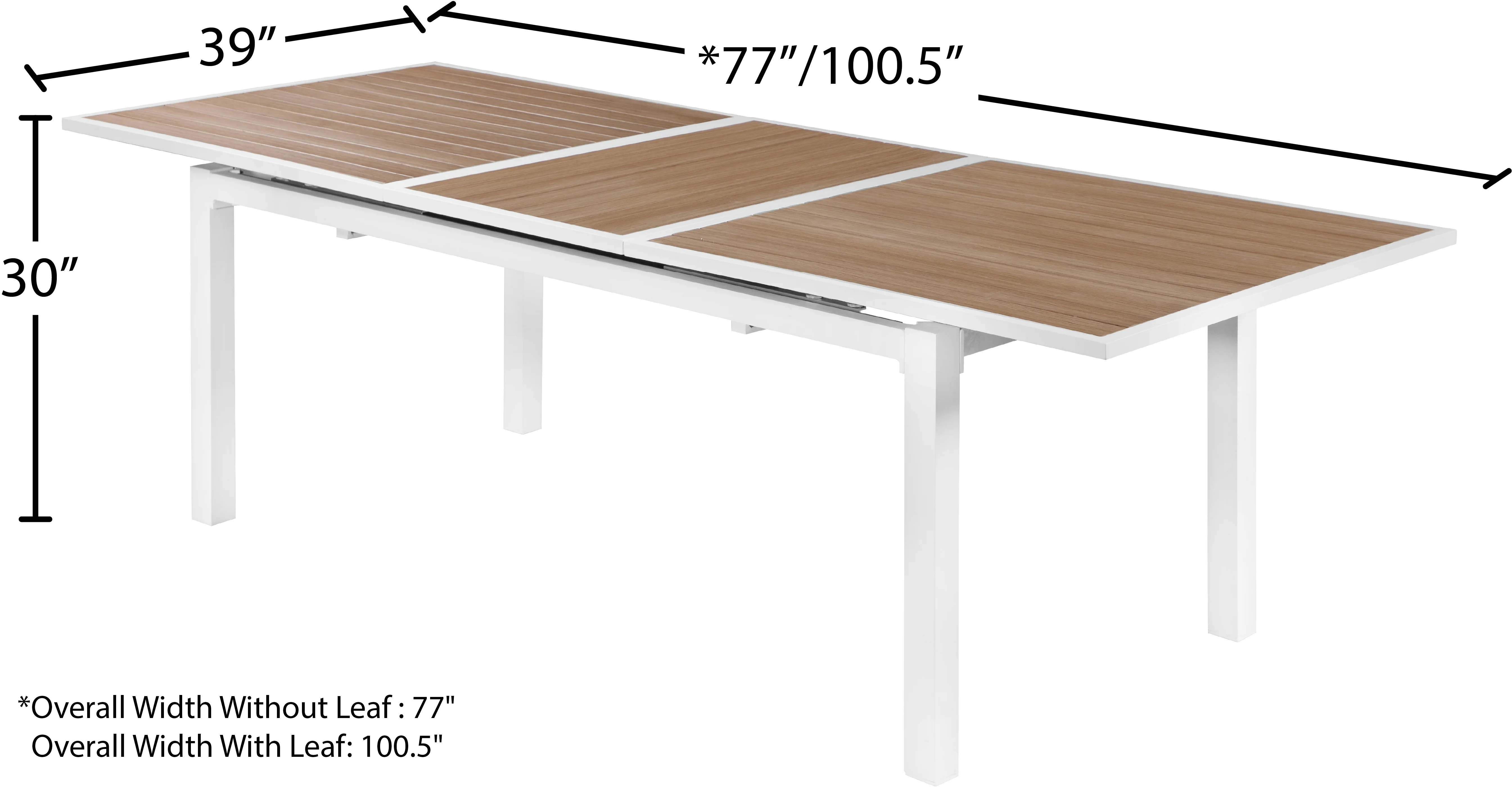 Nizuc 77" Aluminum Outdoor Patio Extendable Dining Table - Image 11