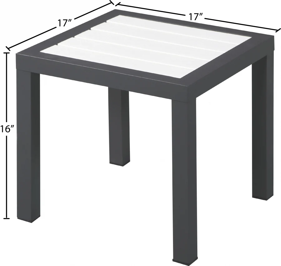 Nizuc Aluminum Outdoor Patio End Table - Image 13