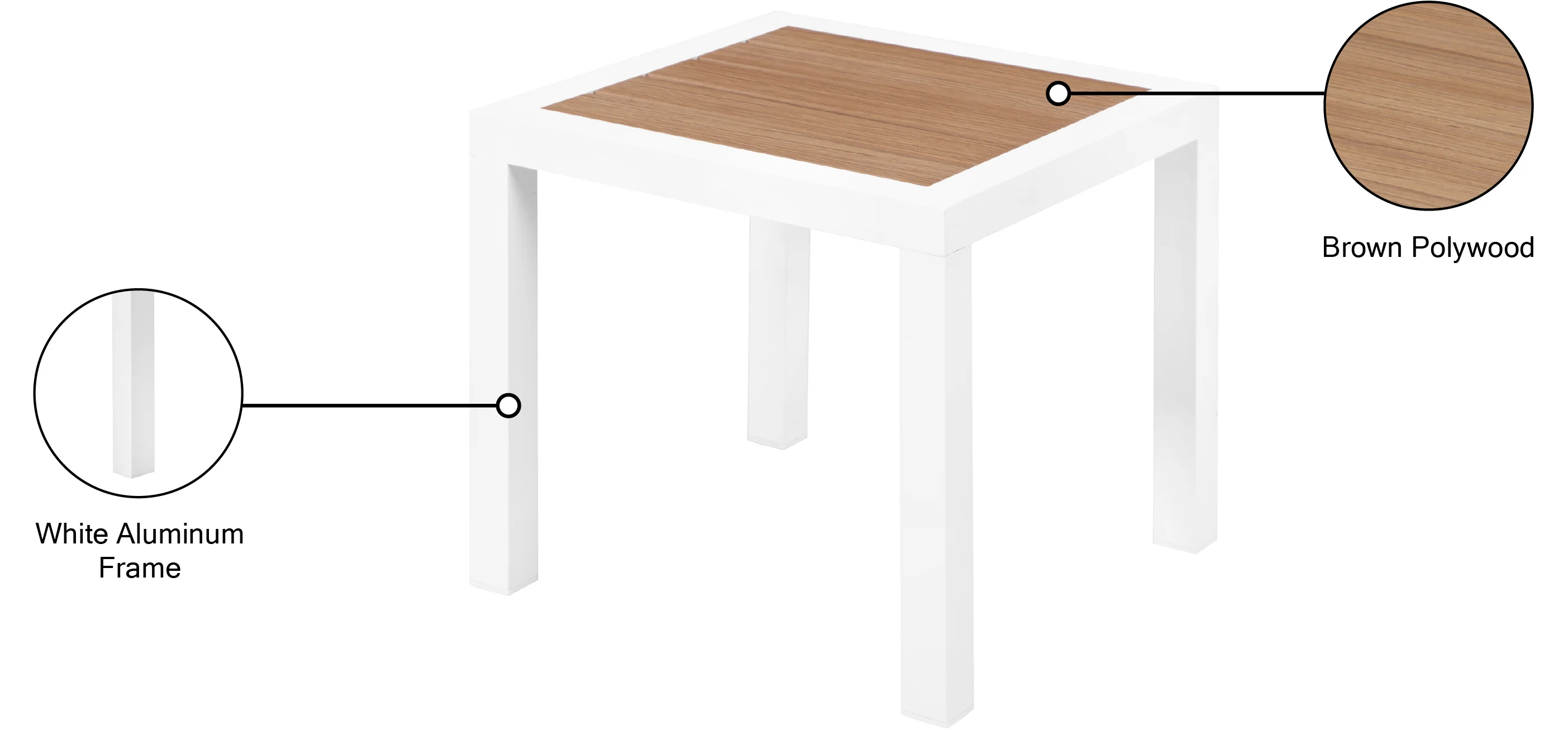 Nizuc Aluminum Outdoor Patio End Table - Image 7