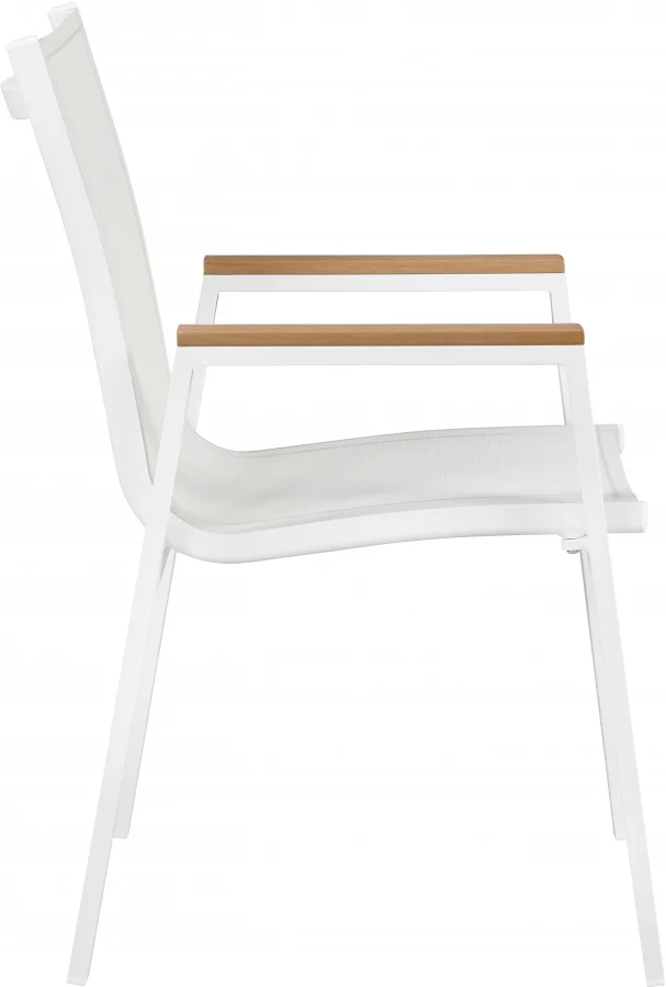 Nizuc Mesh Water Resistant Fabric Outdoor Patio Dining Arm Chair - Image 15