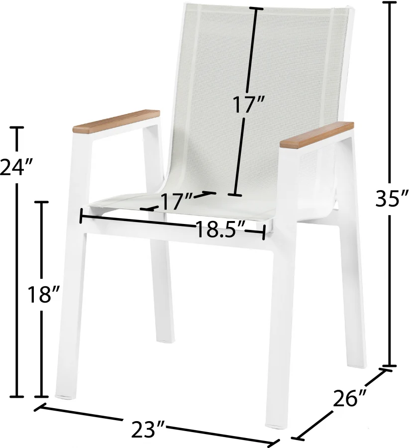 Nizuc Mesh Water Resistant Fabric Outdoor Patio Dining Arm Chair - Image 17