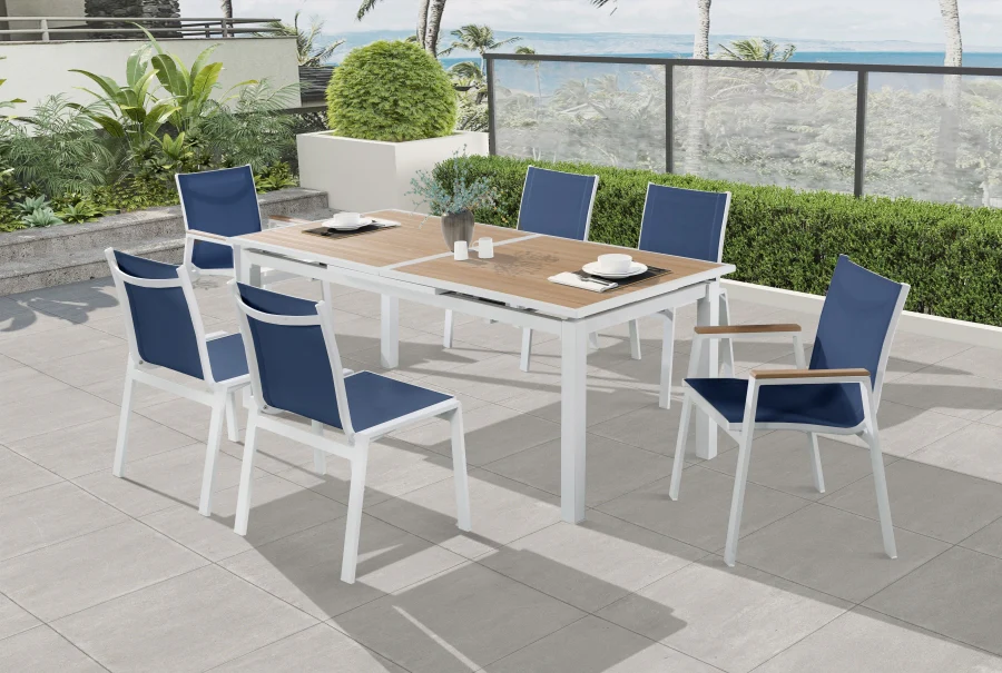 Nizuc Mesh Water Resistant Fabric Outdoor Patio Dining Arm Chair - Image 21