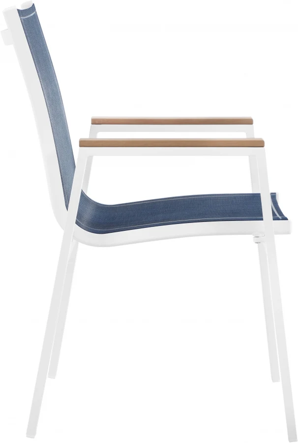 Nizuc Mesh Water Resistant Fabric Outdoor Patio Dining Arm Chair - Image 24