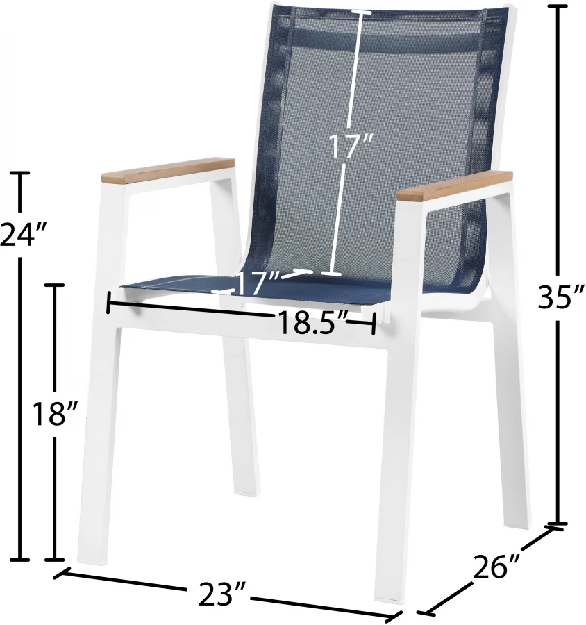 Nizuc Mesh Water Resistant Fabric Outdoor Patio Dining Arm Chair - Image 26