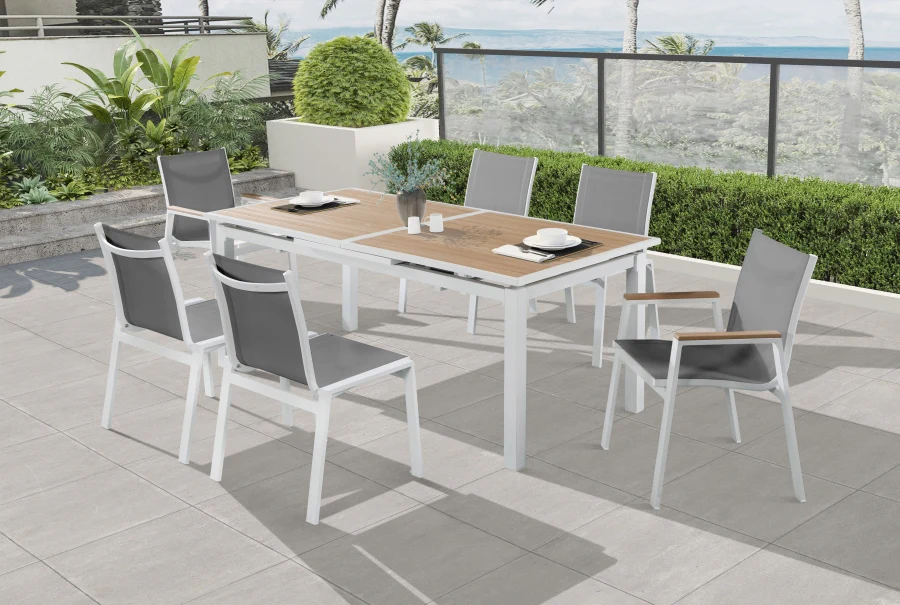 Nizuc Mesh Water Resistant Fabric Outdoor Patio Dining Arm Chair - Image 3
