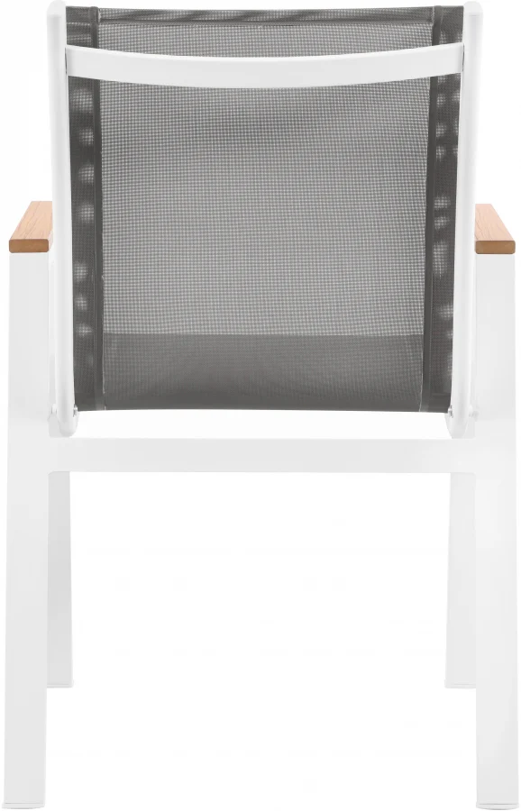 Nizuc Mesh Water Resistant Fabric Outdoor Patio Dining Arm Chair - Image 4