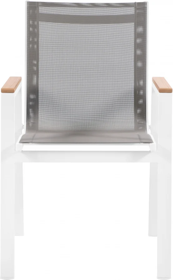 Nizuc Mesh Water Resistant Fabric Outdoor Patio Dining Arm Chair - Image 5