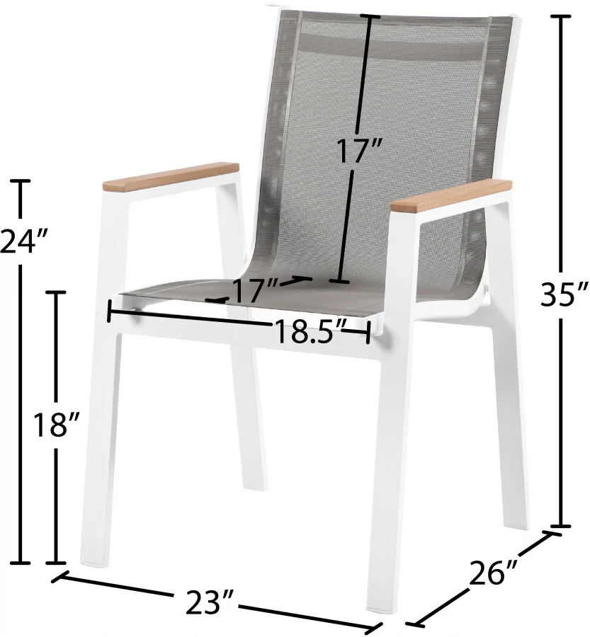Nizuc Mesh Water Resistant Fabric Outdoor Patio Dining Arm Chair - Image 8